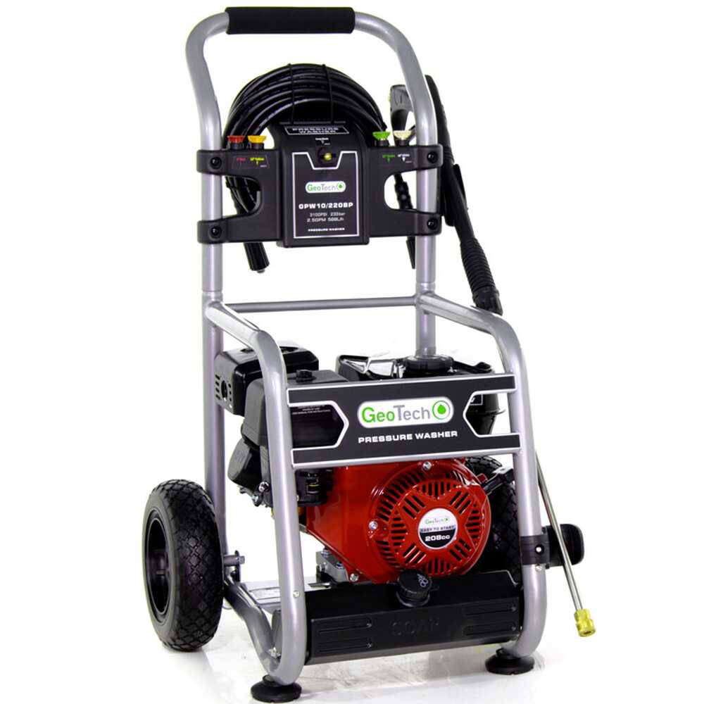 GeoTech GPW 10/220 BP - Idropulitrice a scoppio semiprofessionale - 233 bar - 568 L/h - motore a benzina 208cc 7 HP