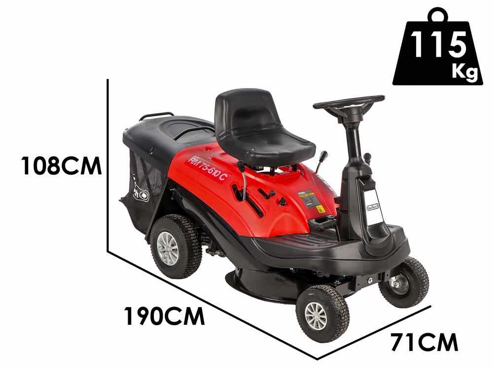 Geotech RM 75 610 C Trattorino tagliaerba mini rider Motore da 224cc Avviamento elettrico agri futura