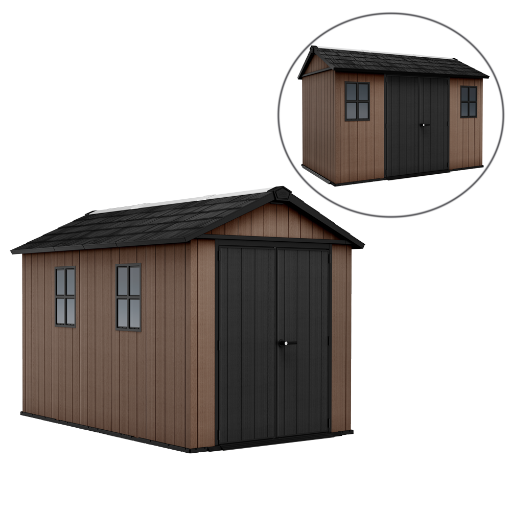 Keter Newton plus 7511/1175 - Casetta da giardino - Con porta doppia anta e finestre - 230x350x246 cm