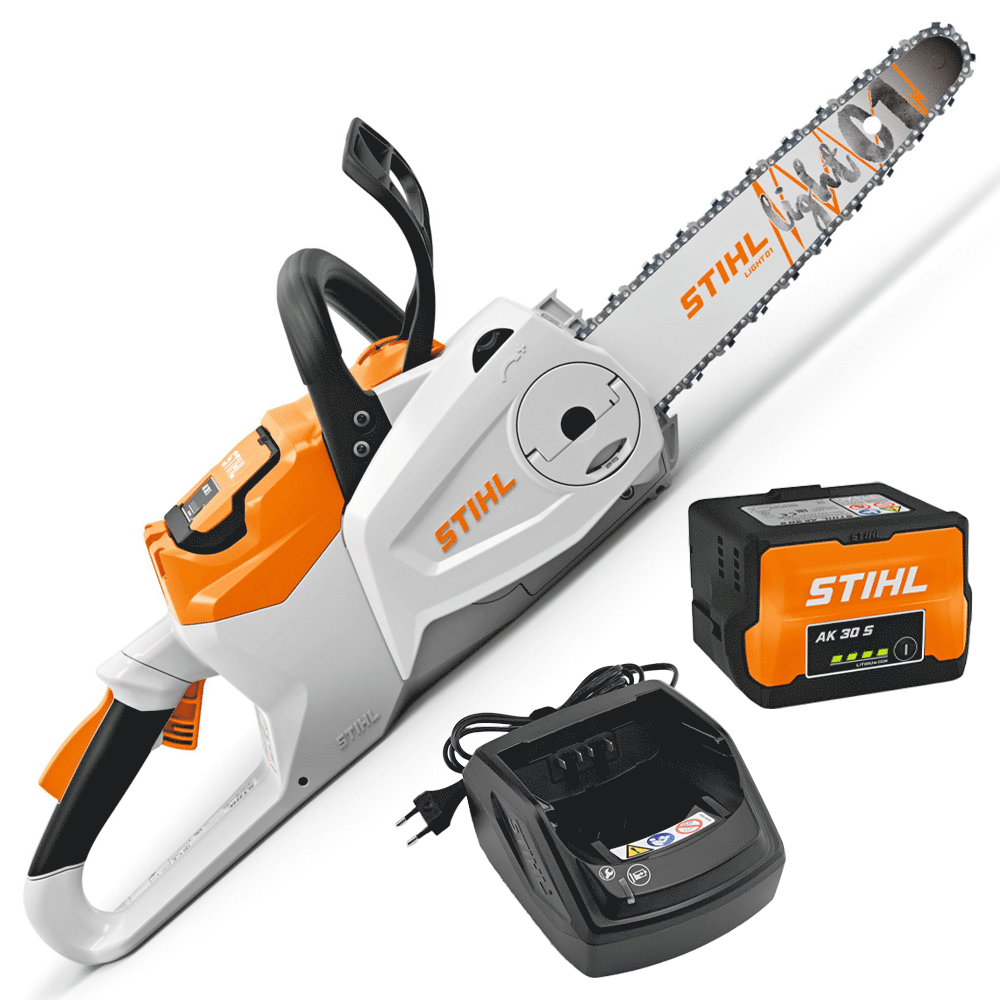 STIHL MSA 80 C-B Set - Elettrosega da taglio con batteria AK 30 S - 36V 5Ah - Barra carving da 35 cm